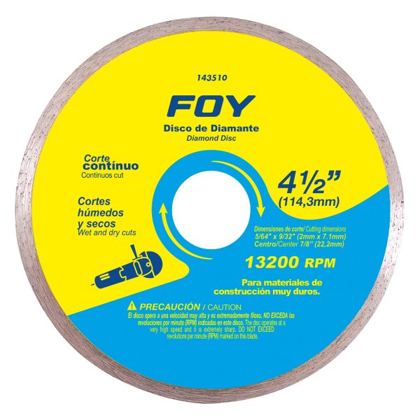 Disco de diamante continuo, 4-1/2" Foy 143510