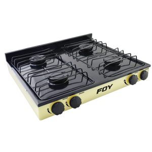 Estufa de gas 4 quemadores de acero inoxidable color beige Foy 144706