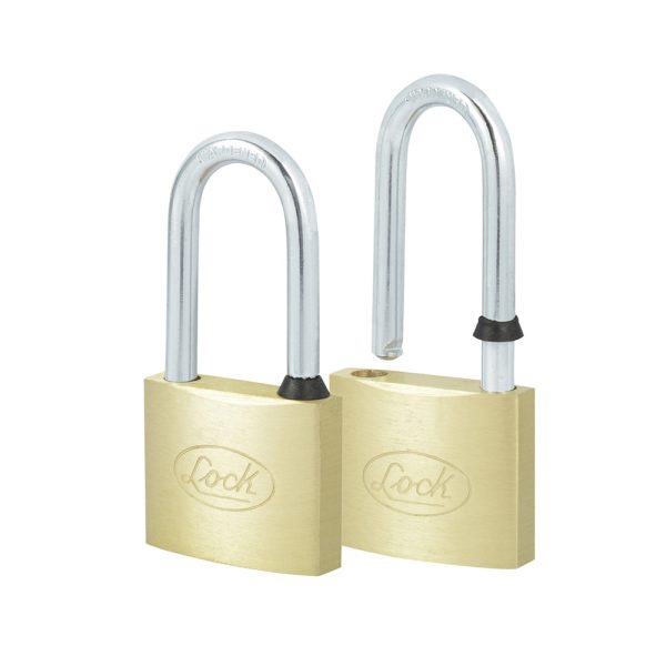Juego de candados de latón largos 40 mm, llave estándar, 2 piezas Lock 14CA