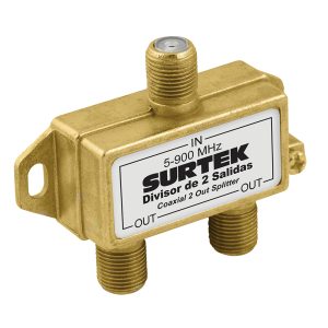 Divisor coaxial , 1 entrada 2 salidas Surtek 153206