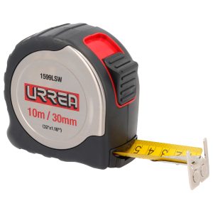 Flexómetro con carcasa de acero inoxidable 10 m x 30 mm Urrea 1599LSW
