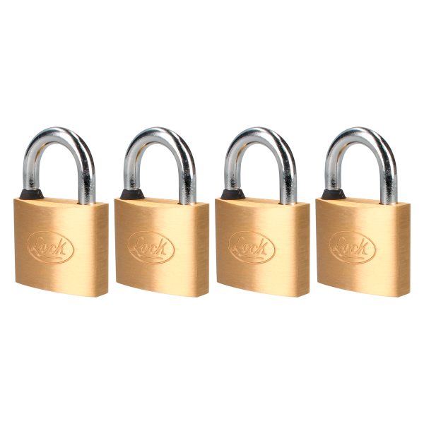Juego de candados de latón cortos 40 mm, llave estándar, 4 piezas Lock 15CA