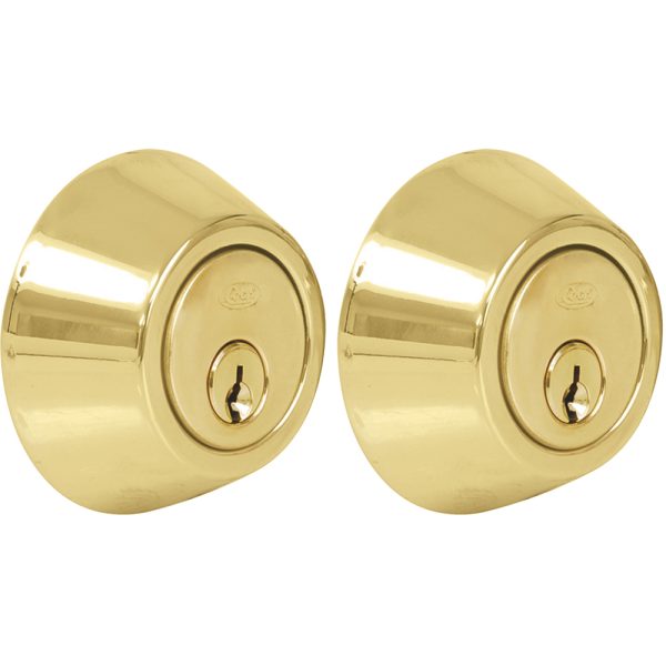 Cerrojo residencial función doble, latón brillante, llave estándar, blíster Lock 16CE