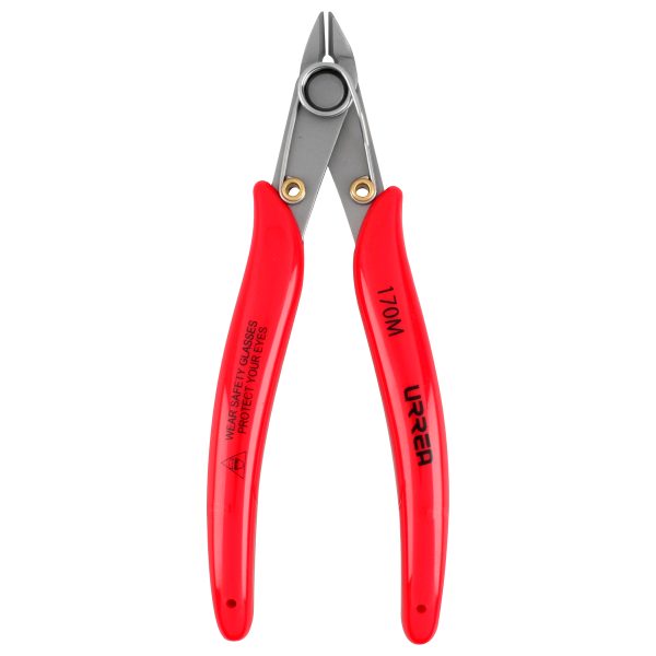 Pinza para electrónica con mango rubber grip de 5-1/8" corte al ras 22° Urrea 170M