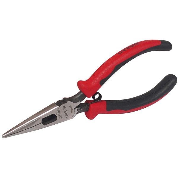 Pinza para electricista con mango bimaterial de 6-23/32" punta larga corte lateral con res Urrea 226GRX