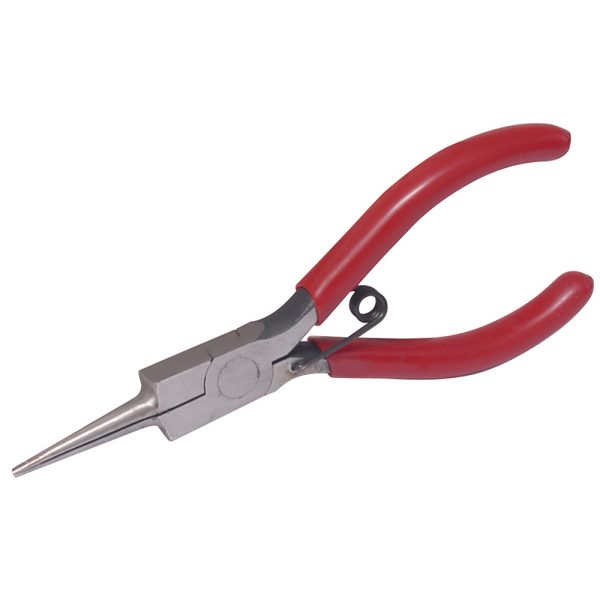 Pinza para electrónica con mango rubber grip de 5-5/8" punta aguja recta Urrea 28641