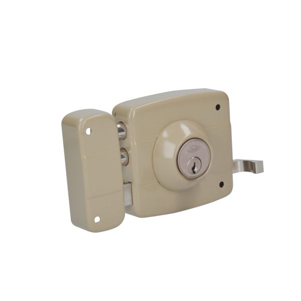 Cerradura de sobreponer función instala fácil, izquierda, 2 bulones, llave estándar, blíst Lock 28CS