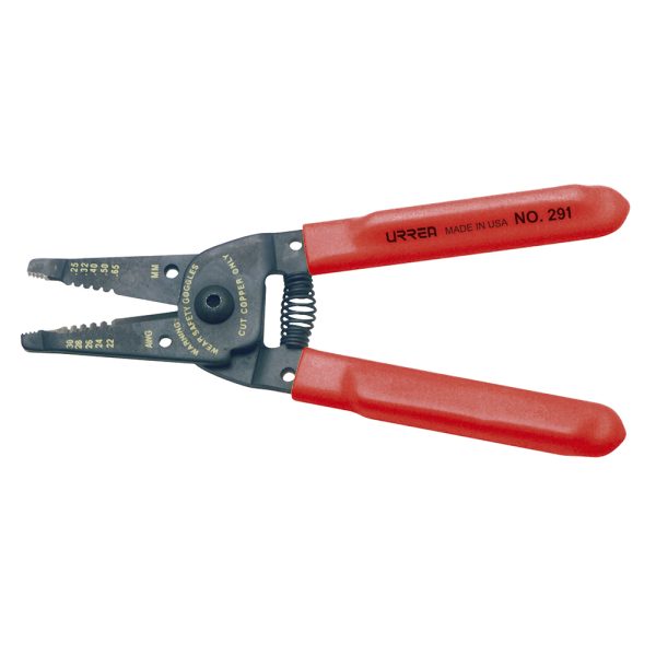 Pinza pelacable con mango air cushion 10-22 AWG de 6-3/4" alta palanca Urrea 291