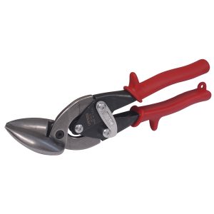 Tijera con mango rubber grip para hojalatero tipo aviación acodada 15° izquierda, 10" Urrea 303LS