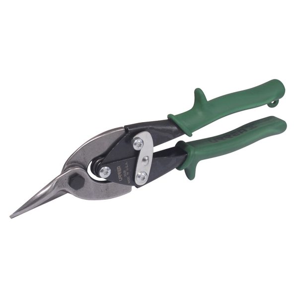 Tijera con mango rubber grip para hojalatero tipo aviación derecha, 10" Urrea 303R
