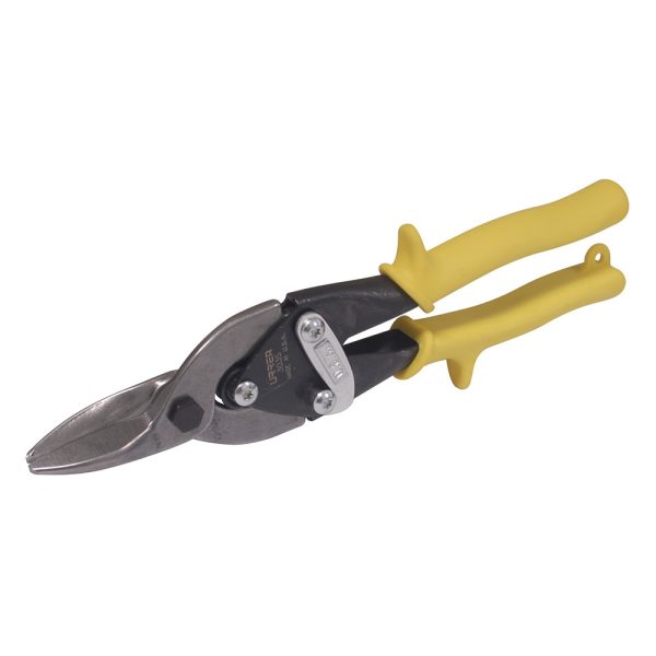 Tijera con mango rubber grip para hojalatero tipo aviación recta, 10" Urrea 303S
