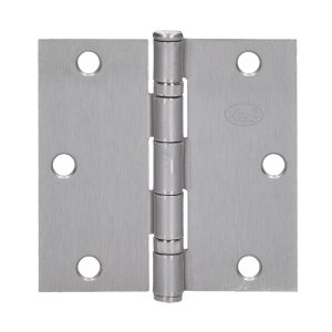 Bisagra cuadrada arquitectónica con balero de acero níquel satinado 4" x 4" Lock 33BL