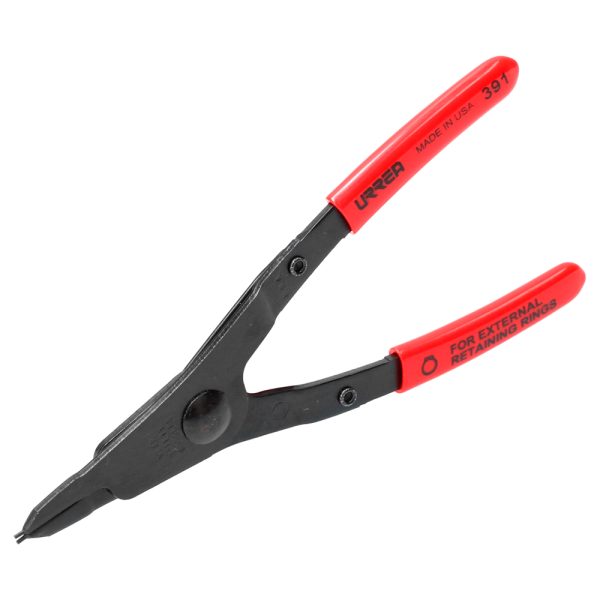Pinza para anillos de retención con mango rubber grip fijas tipo externo ángulo de 0° Urrea 391