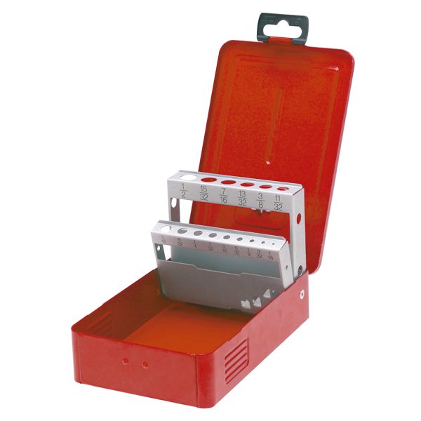 Caja metálica para 15 brocas roja 7" x 4" x 2" Urrea 4077