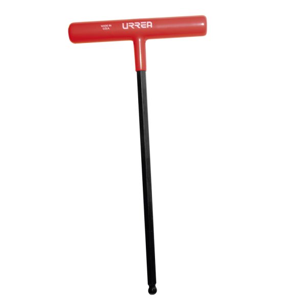 Llave hexagonal larga tipo "T" punta de bola ergonómica en pulgadas, 1/4" Urrea 46416LBGP