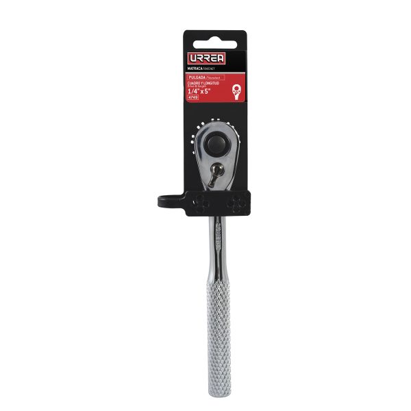 Matraca reversible cromada, quick release, para dado cuadro de 1/4" Urrea 4749I