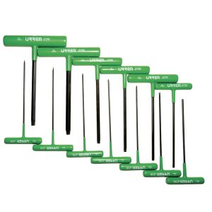 Juego de llaves hexagonales cortas tipo "T", ergonómicas, Torx, 13 piezas Urrea 49668TGP