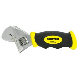 Llave ajustable cromada corta con mango grip 6" Surtek 506CA