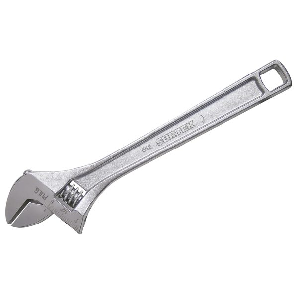 Llave ajustable cromada 12" Surtek 512