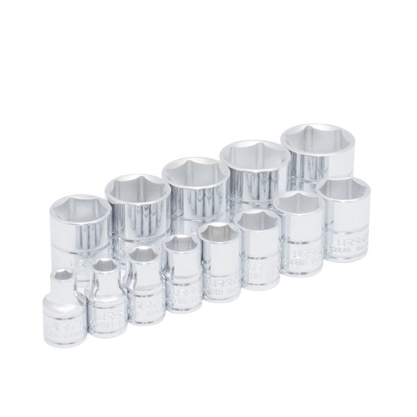 Juego de dados cuadro de 3/8", 6 puntas, en pulgadas, 13 piezas Urrea 52126