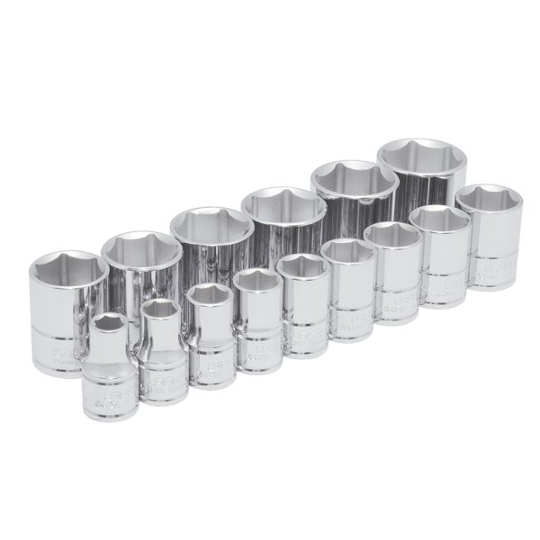 Juego de dados cuadro de 1/2", 6 puntas, en pulgadas, 15 piezas Urrea 54110