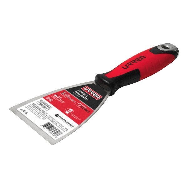 Espátula flexible de acero inoxidable con mango bimaterial 3" Urrea 653X