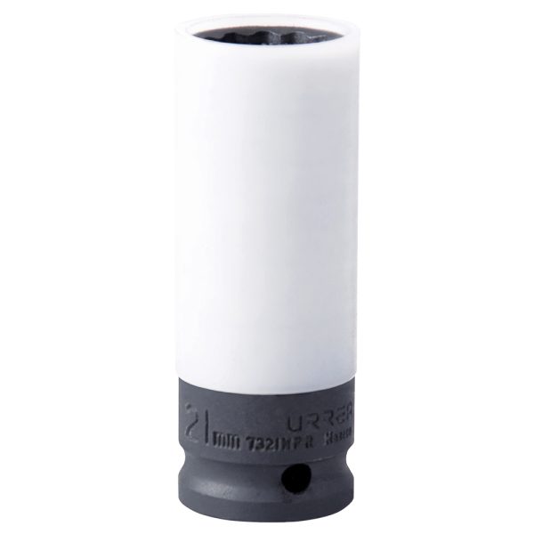 Dado de impacto métrico cuadro de 1/2", con protección Nylamid, 21 mm Urrea 7321MPR