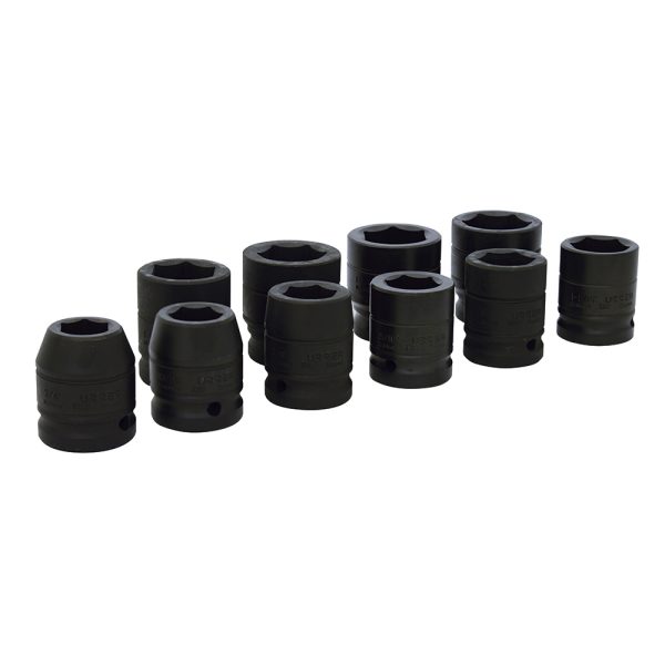 Juego de dados de impacto cuadro de 3/4", 6 puntas, en pulgadas, 10 piezas Urrea 750010