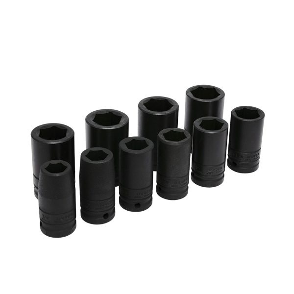 Juego de dados largos de impacto cuadro de 3/4", 6 puntas, en pulgadas, 10 piezas Urrea 750010L