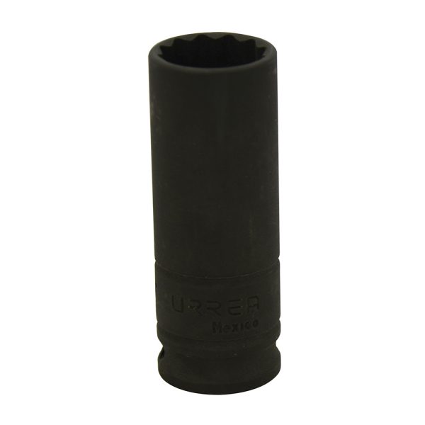 Dado de impacto largo cuadro de 3/8", 12 puntas, en pulgadas, 9/16" Urrea 7718
