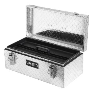 Caja portaherramientas de aluminio 24" x 9" x 9" con charola plástica Urrea ATB24