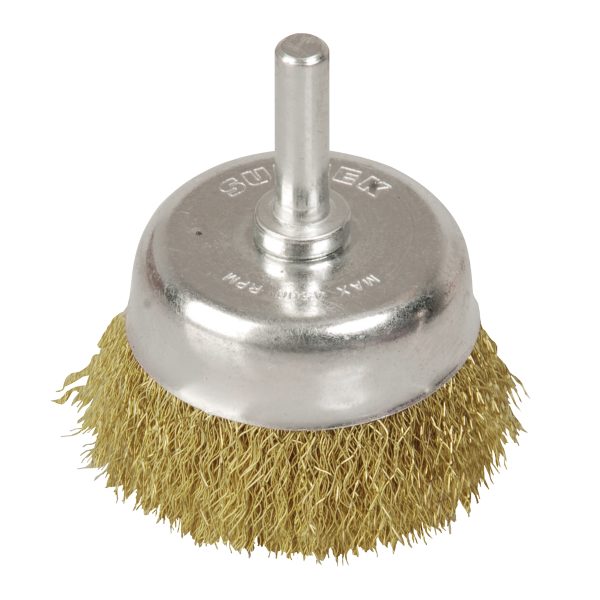 Carda copa ondulada alambre delgado 1-1/8" x 0.30 mm con zanco 1/4" Surtek C577