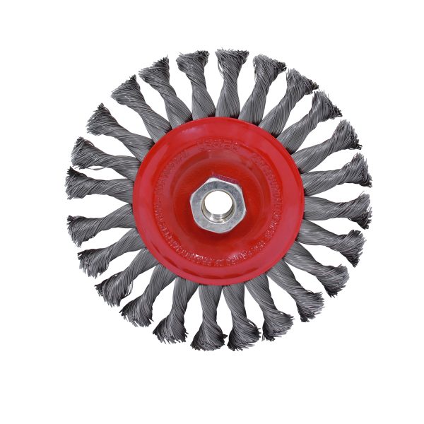 Carda circular trenzada alambre grueso 7" x 0.50 mm con rosca 5/8" Urrea C832
