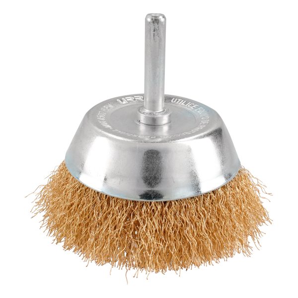 Carda copa ondulada alambre fino 3/4" x 0.30 mm con zanco 1/4" Urrea C844