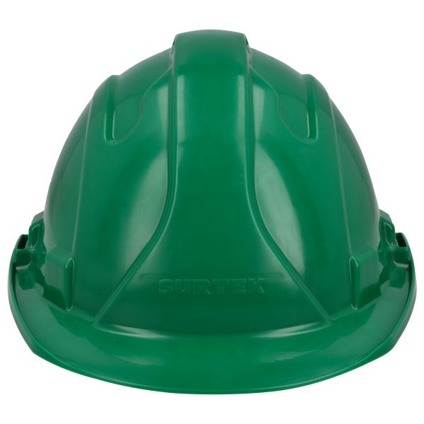 Casco de seguridad con ajuste de intervalos de 4 puntos, color verde Surtek CASV