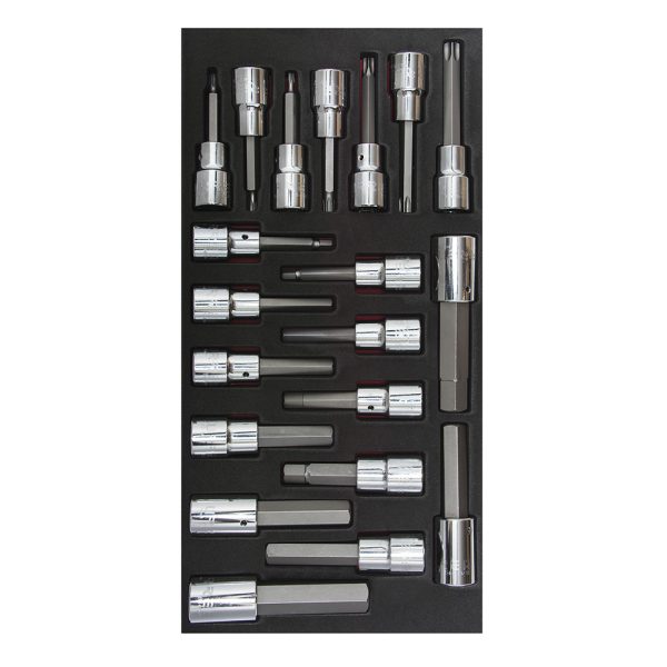 Juego de dados cuadro de 1/2" varias puntas, 20 piezas Urrea CH110