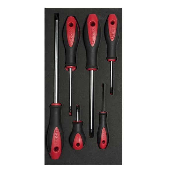 Juego de destornilladores mango bimaterial punta Phillips, 6 piezas Urrea CH116