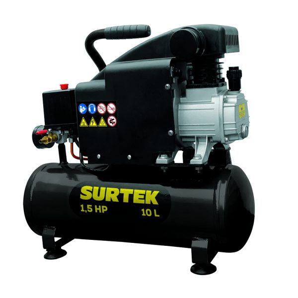 Compresor de aire eléctrico lubricado 10 Lt 1.5 HP 127 V Surtek COMP410