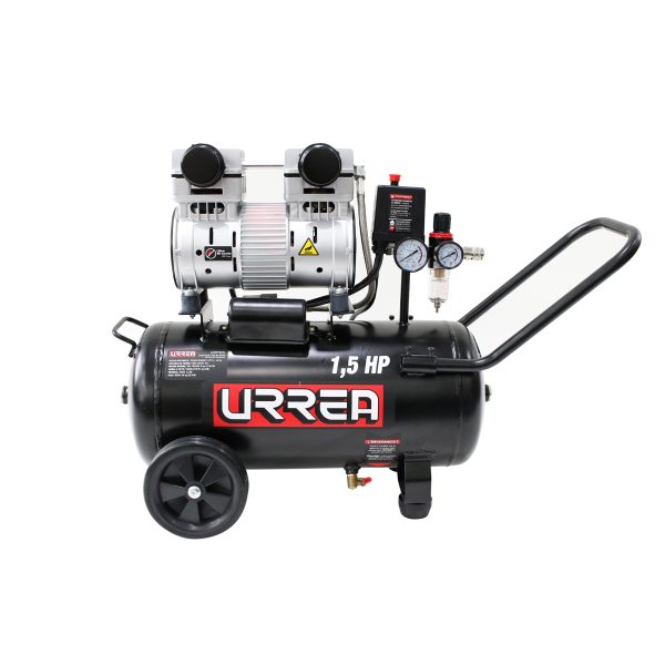 Compresor de aire eléctrico libre de aceite 24 Lt, 1.5 HP, 127 V Urrea COMP824L