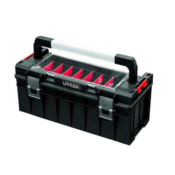 Caja portaherramientas plástica modular con organizador 21"x 10" x 9" Urrea CPO21