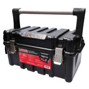 Caja portaherramientas plástica con broches metálicos 17" x 9" x 8" Urrea CPU17
