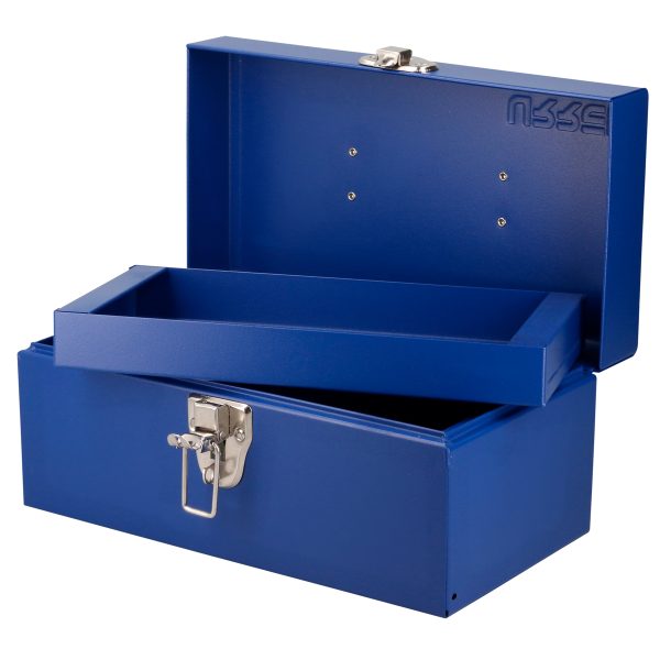 Caja portaherramientas metálica color azul 11" x 6" x 5" Urrea D1A