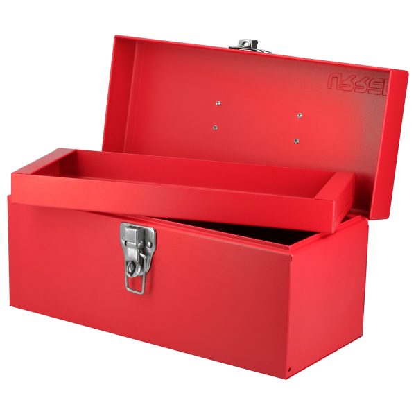 Caja portaherramientas metálica color rojo 14" x 6" x 6" Urrea D2