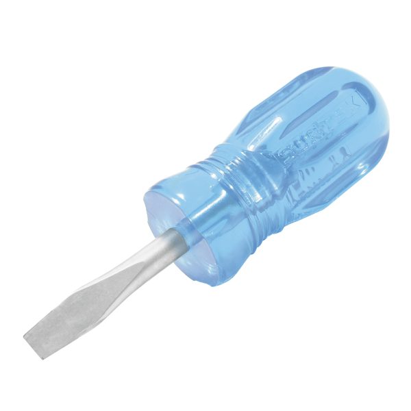 Destornillador con mango azul, punta plana tipo trompo 1/4" x 1-1/2" Surtek D352