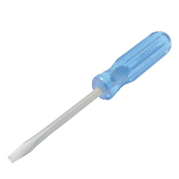 Destornillador con mango azul, punta plana barra cuadrada 3/8" x 8" Surtek D368