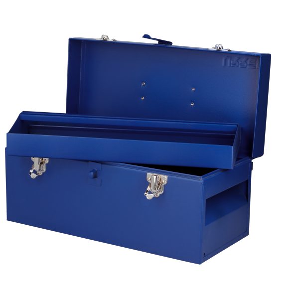 Caja portaherramientas metálica color azul 16" x 7" x 7" Urrea D3A