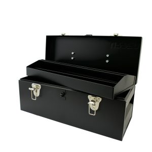 Caja portaherramientas metálica color negro 17" x 7" x 7" Urrea D4C20