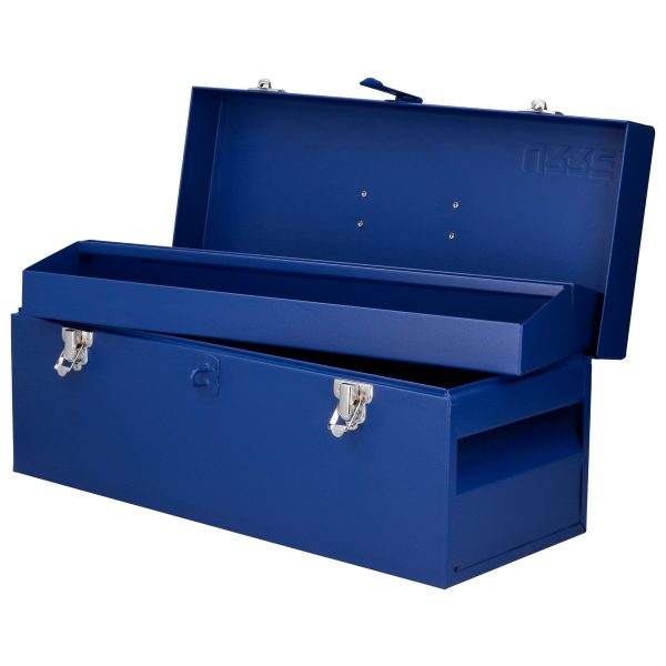 Caja portaherramientas metálica color azul 20" x 7" x 7" Urrea D5A