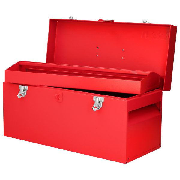 Caja portaherramientas metálica color rojo 20" x 8" x 9" Urrea D6
