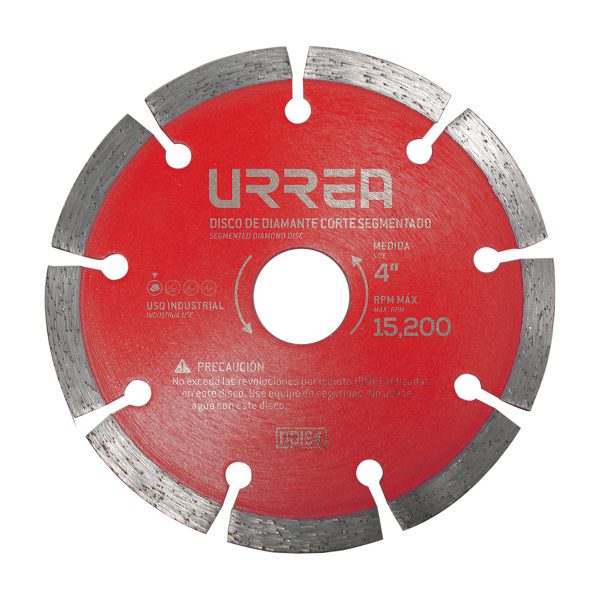 Disco de diamante segmentado, 4-1/2" Urrea DDIS45